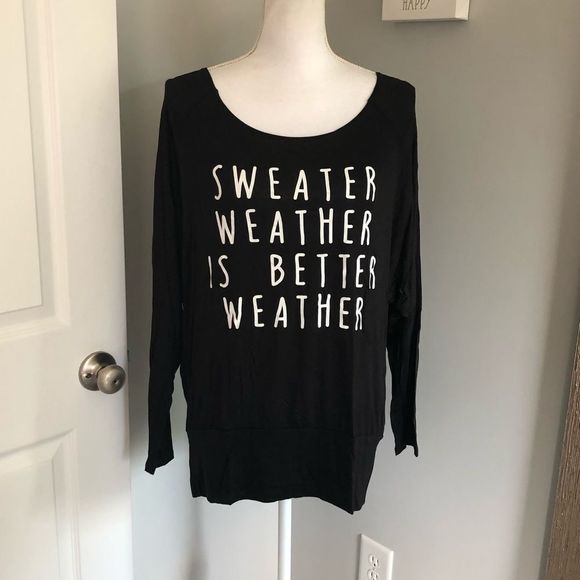 NWT Sweater Weather Black Long Sleeve - Picture 1 of 5